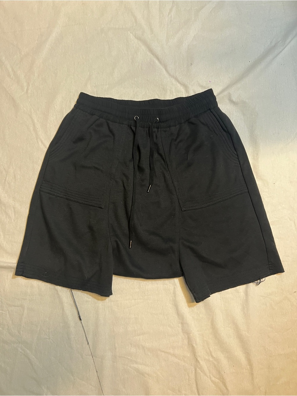 [GRUNGE] Skingraft Drop-Crotch Terry Shorts (Black)